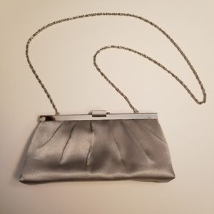 Small clutch with silver chain strap